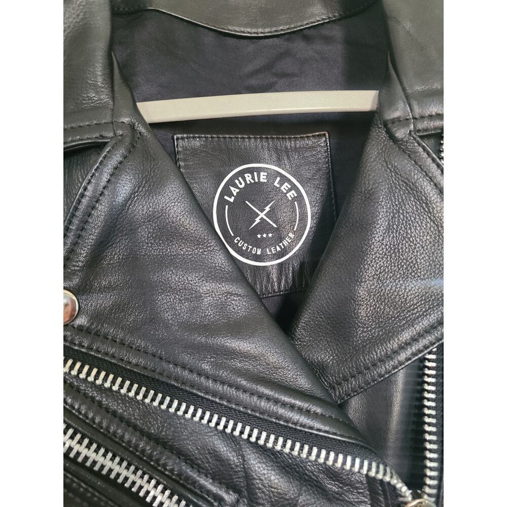 Laurie Lee Custom Leather Biker Jacket Your Loss Napa Leather Size Small - Picture 6 of 8